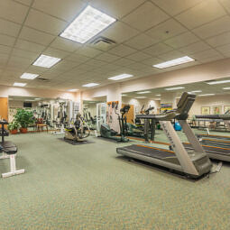 A variety of equipment in the fitness center